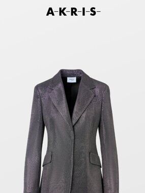 Metallic Bird's Eye Knit Blazer